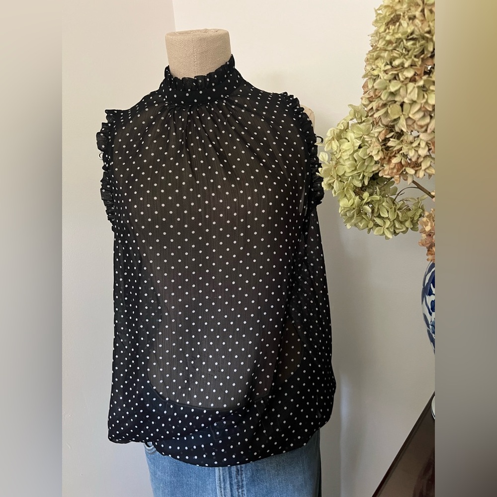 WHO WHAT WEAR Polka Dot Cami, size L